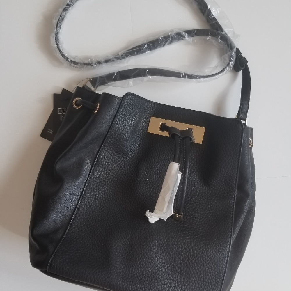 INC Black Bucket Crossbody Bag NWT